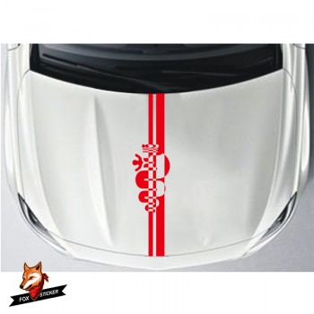 Car Sticker and Decal Interesting Personality Bonnet Racing Stripes Graphics Stickers Decals MiTo Giulietta for Alfa Romeo